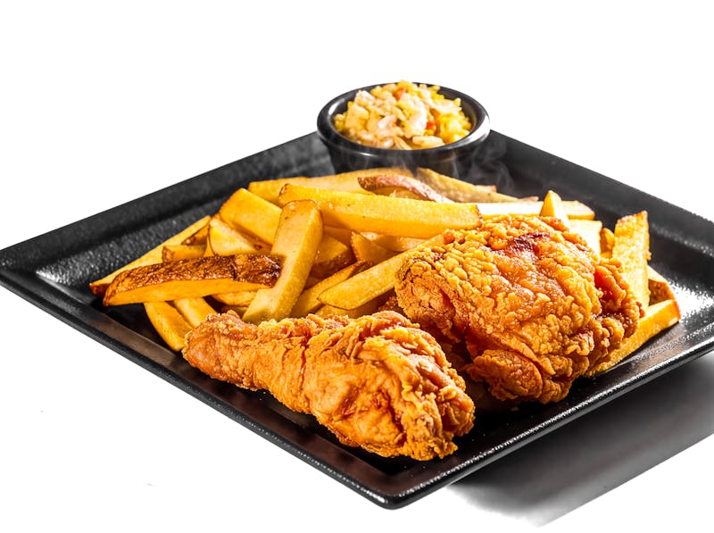 Crispy golden waffle fries side dish at Hangry Joe's