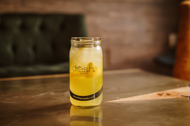 Fresh lemonade with mint garnish cooling drink at Hangry Joe's